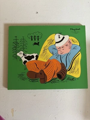 Rompecabezas de madera vintage Playskool Little Boy azul #185 11 piezas Foto 1 de 4