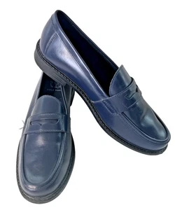 Cole Haan Pinch Maine Classic Navy Blue Leather Penny Loafers Mens Size 10 B - Picture 1 of 8