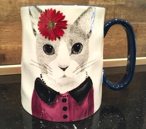 Hipster Animal Kitty Cat Mug 14oz Discontinued Signature Housewares - Picture 1 of 5