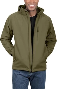 Kirkland Signature Herren Softshell Sherpa gefüttert abnehmbare Kapuze, grün - Bild 1 von 14