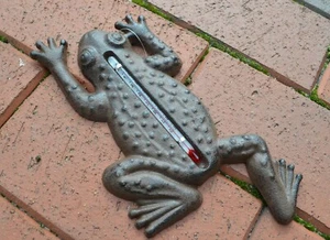 Thermometer Gusseisen FROSCH Deko Gartendeko Guss Gartenthermometer Landhaus NEU - Bild 1 von 3