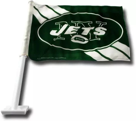 NEW YORK JETS NFL DOUBLE SIDED TEAM LOGO 20" CAR TRUCK WINDOW FLAG FREE SHIPPING Cover
