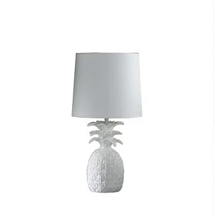 17" White Bedside Table Lamp With White Empire Shade - Picture 1 of 3
