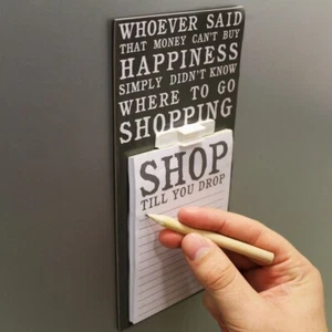 Vintage Quote Design Magnetic Memo Pad & Pencil Fridge Magnet Shopping List UK - Picture 1 of 3