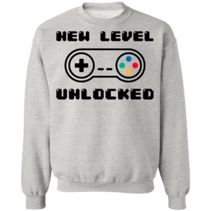 New Level Unlocked Gaming Crewneck Sweatshirt - Picture 1 of 6