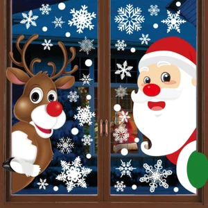 310Pcs Christmas Window Clings Christmas Window Decorations Xmas Window Flakes C - Picture 1 of 12