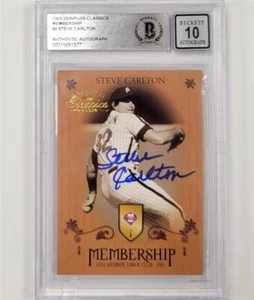 Steve Carlton signed 2003 Donruss Classics Membership #2 card BAS 10 auto - Picture 1 of 2