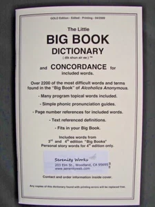 Alcoholics Anonymous AA The Little Big Book Dictionary and Concordance - Picture 1 of 4