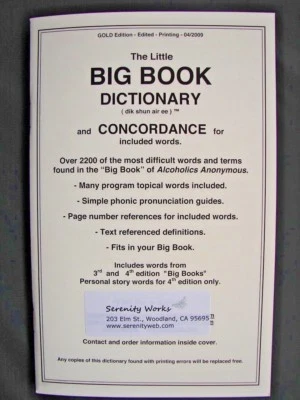 Alcoholics Anonymous AA The Little Big Book Dictionary and Concordance - Image 1 of 4