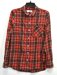 Old Navy Mens Long Sleeve Tartan Plaid Classic Fit Cotton Button Up Shirt M - Picture 1 of 8