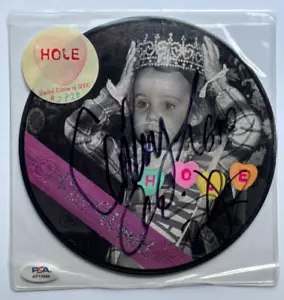 COURTNEY LOVE COBAIN * SIGNED * HOLE MISS WORLD PICTURE DISC SLEEVE * PSA/DNA - Picture 1 of 8