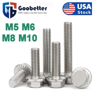 M5 M6 M8 M10 Serrated Hex Flange Screws Frame Bolts Hexagon Head Stainless Steel - Picture 1 of 20