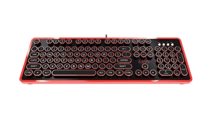 Red / Black Typewriter Mechanical Keyboard AZIO MK RETRO MK-RETRO-04 ##6 - Picture 1 of 7