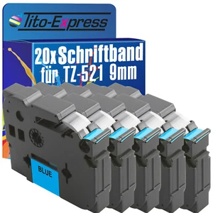 20x Schriftband für Brother TZe-521 P-Touch 1000 1000 BTS 1000 F 1005 BTS 1005 F - Photo 1/2