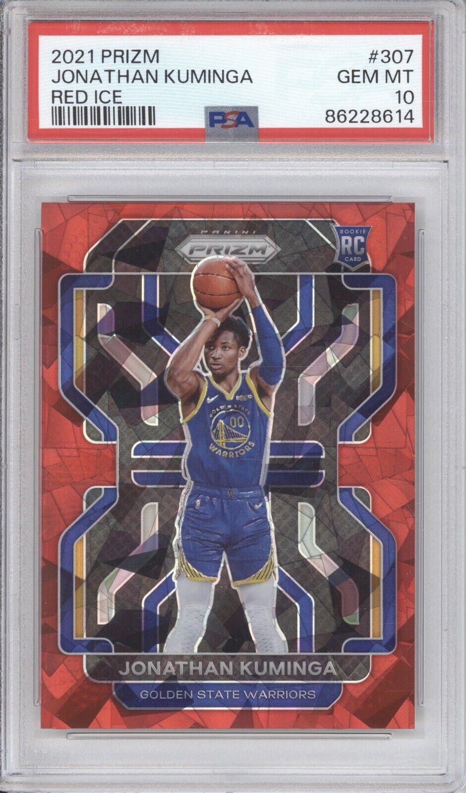 JONATHAN KUMINGA PSA 10 2021 PANINI PRIZM #307 ROOKIE RED ICE PRIZM RC 8614