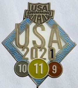 USA Swimming Oympic Games Tokyo 2021 Badge Stick Pin Medals Won in Original Box - Picture 1 of 9