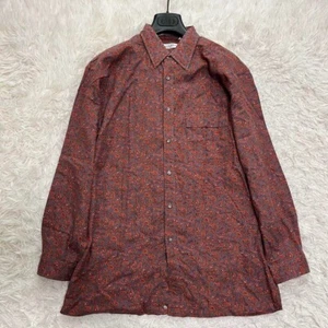 Christian Dior Shirt Long Sleeve Paisley Dress Shirt L Size Red Orange - Picture 1 of 9