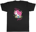 Unicorn Princess Womens Ladies T-Shirt Pink Flowers Unisex Tee Gift