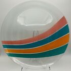 Rainbow round glass Libbey serving plate 13” vintage