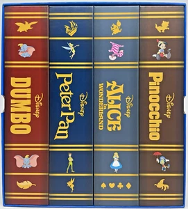 Disney Parks Puzzle Book Box Set 4 Double Sided Pinocchio Alice Peter Pan Dumbo - Bild 1 von 15