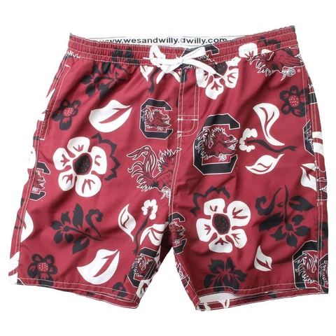 Men's South Carolina Gamecocks Swim Trunks Floral Swim Shorts Cover
