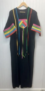 Vintage Patchworks Cotton Maxi Dress Sz M - Picture 1 of 8