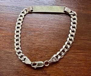 10k Yellow Rose Gold ID Bracelet Curb Chain No Monogram 6 7/8" Long - Picture 1 of 7