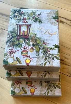 All Is Bright - Boxed Christmas Cards with Envelopes -Embellished  - 52 Total - Image 1 of 4