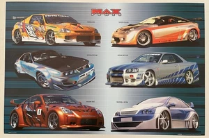 TOYOTA CELICA, SKYLINE, ECLIPSE, 350Z, MAX POWER MAGAZINE, RARE 2005 POSTER - Picture 1 of 9