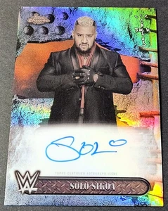 2025 Topps Chrome WWE Auto Refractor Solo Sikoa Autograph #BAV-SKA - Picture 1 of 2