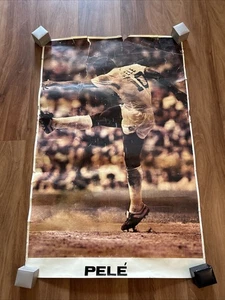 Vintage 1970s Pele Brazil Soccer Football Poster 35x22” - Picture 1 of 10