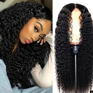 Curly Wave Front Wig for Women 100% Remy Brazilian Human Hair Full Wig - Picture 1 of 10