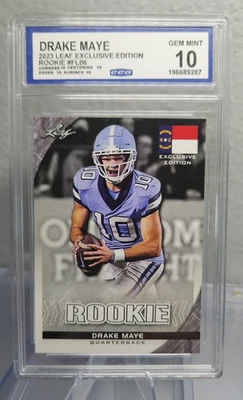 Hoja Edición Exclusiva Drake Maye 2023 Edición Bandera Rookie RC #FL-06 CCG 10 Gemas Foto 1 de 2