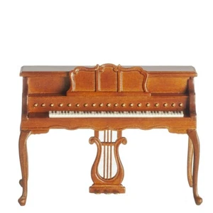 Piano miniatura de mediados de siglo para casa de muñecas en nogal - NUEVO de JBM - Imagen 1 de 2
