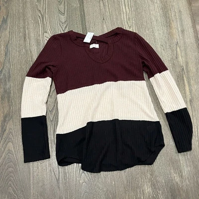 Новый с Ярлыками 24/7 Maurices тепловой футболка с ремешками шеи вафли трикотажа Colorblock многоцветный XS - Изображение 1 из 4