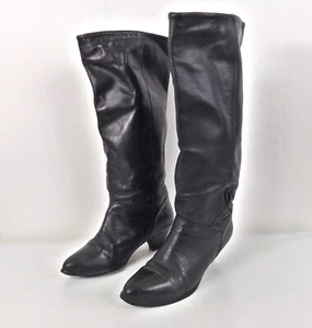 Bottes mi-mollet Clarks en cuir noir pointure 3 bout arrondi détail point western - Photo 1/5