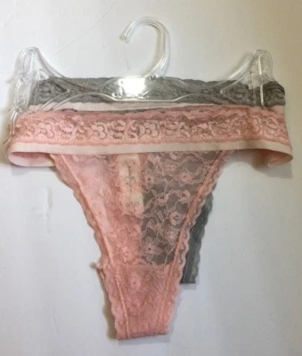 Jessica Simpson 2 Tanga Bragas Rosa y Gris Talla Mediana Nuevo Foto 1 de 2