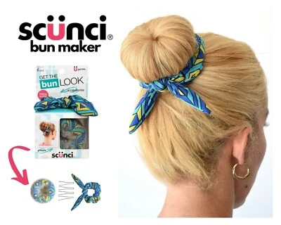 Scunci Hair Bun Maker Accessory 6 pc Kit | Women Girl | Donut Ring Shaper + Bow - Image 1 of 4