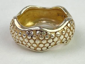 STERLING SILVER 925 Ring Textured Scalloped Edge 7g Size 8.5 - Picture 1 of 11