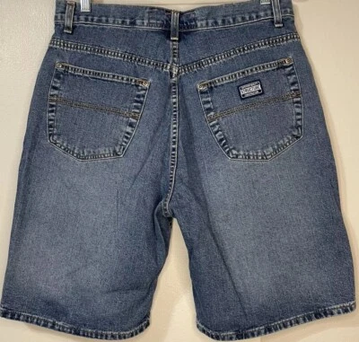 Structure Shorts Men’s 34 Blue Denim Chino Bermuda Relaxed Fit USA 90’s Vtg🔥 Foto 1 de 4
