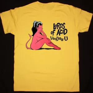 Vintage Lords of Acid Band Kurzarm Baumwolle gelb alle Größen Unisex Hemd TU003 - Bild 1 von 4