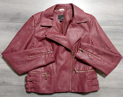 A.N.A. Chaqueta A New Approach Adulto Mediana Granate Motociclista Plisado Mujer Foto 1 de 4