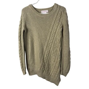 Tommy Bahama Sweater Girls Large 10 12 Kids Metallic Chunky Knit Top Fall Tan - Picture 1 of 11