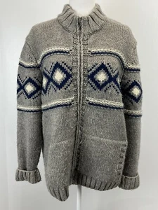 Filippo Novelli Strick Cardigan Pullover Gr. L GUC Grob Grau Full Zip Made Italy - Bild 1 von 8