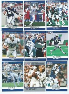 INDIANAPOLIS COLTS x 25 Pro Set 1990 NFL American Football Trading Cards