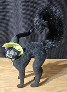 Annalee Retired 8” Purple Scaredy Black Cat Green Witch Hat Jewel Neckace NWT - Picture 1 of 7