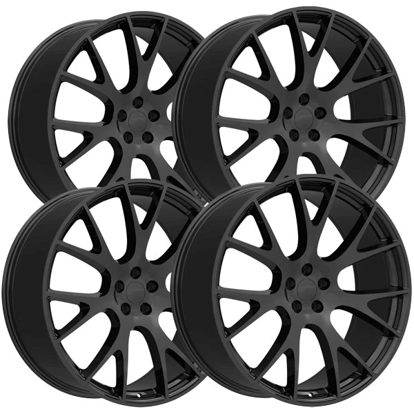 (Set of 4) OE Performance 161B 22x9 5x115 +15mm Gloss Black Wheels Rims 22" Inch Foto 1 de 4