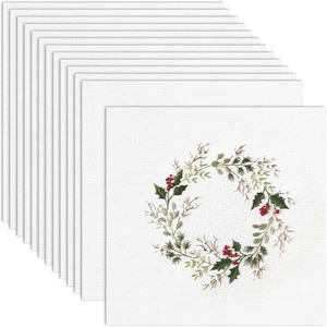 12 Pcs Cotton Embroidery Fabric Squares, 8 X 8 Inch, White, Solid Pattern, Plain - Picture 1 of 7