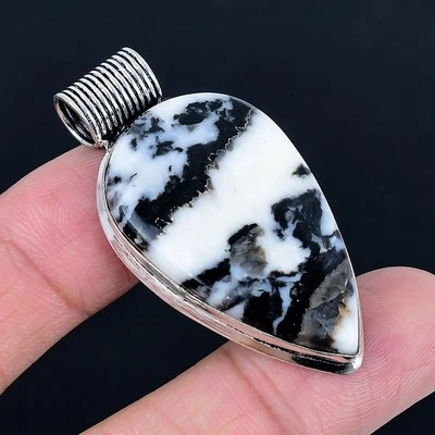 Pingente Buffalo Jasper 925 banhado a prata feito à mão de 2,05" - Imagem 1 de 3