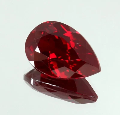 Myanmar corte de pera natural rojo oscuro rubí piedra preciosa suelta certifi... - Imagen 1 de 4